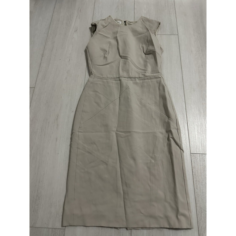 Narciso Rodriguez Iconic Vintage Stretch Bodycon Sheath Sz 42 Beige